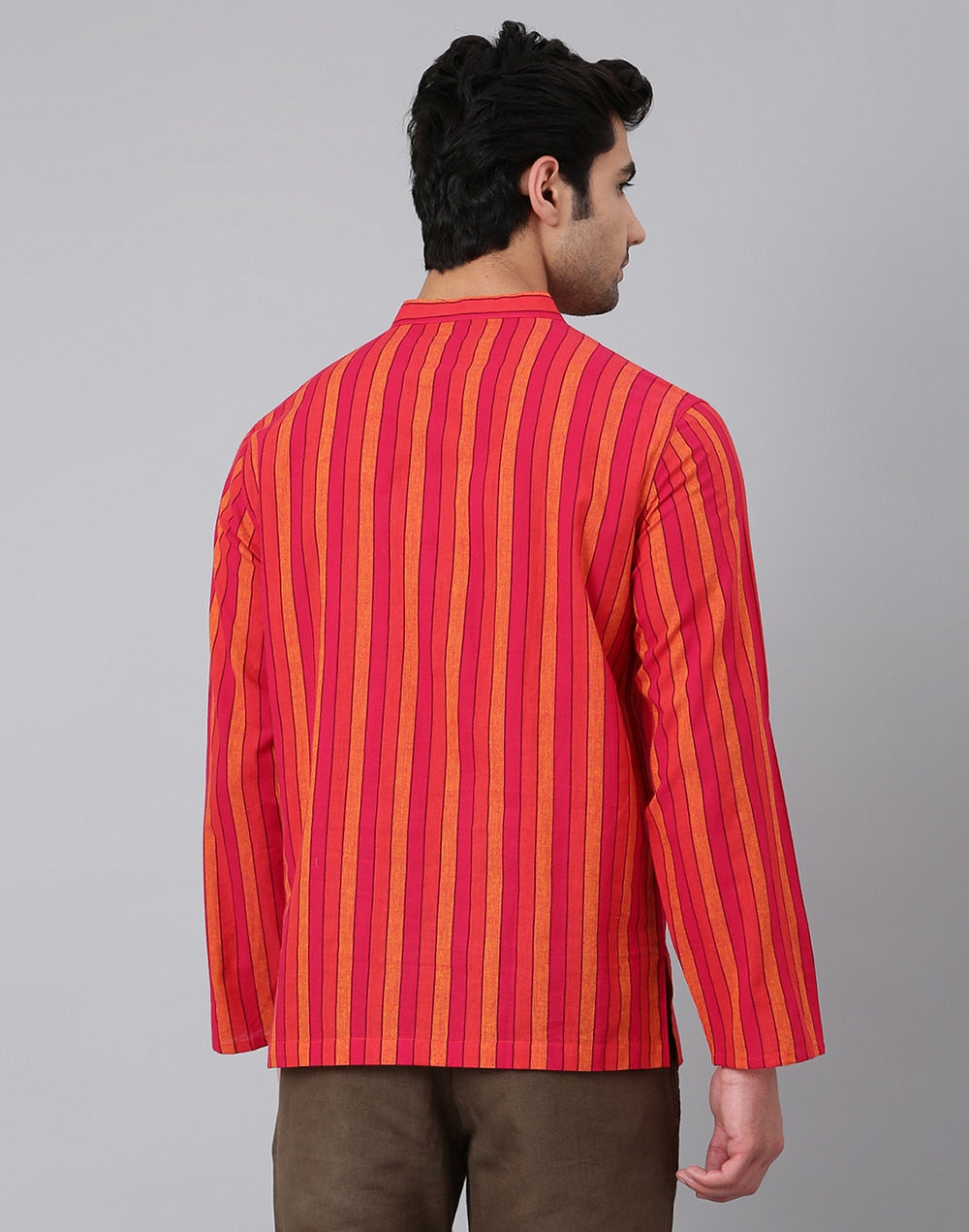 PINK COTTON MID PLACKET SHIRT