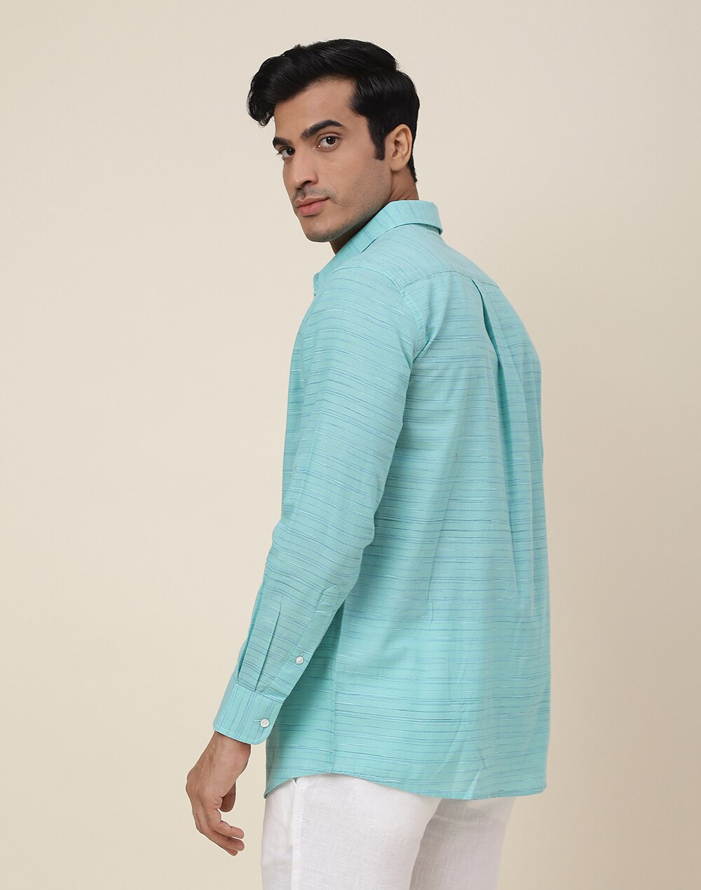 GREEN COTTON BUTTON-DOWN SHIRT