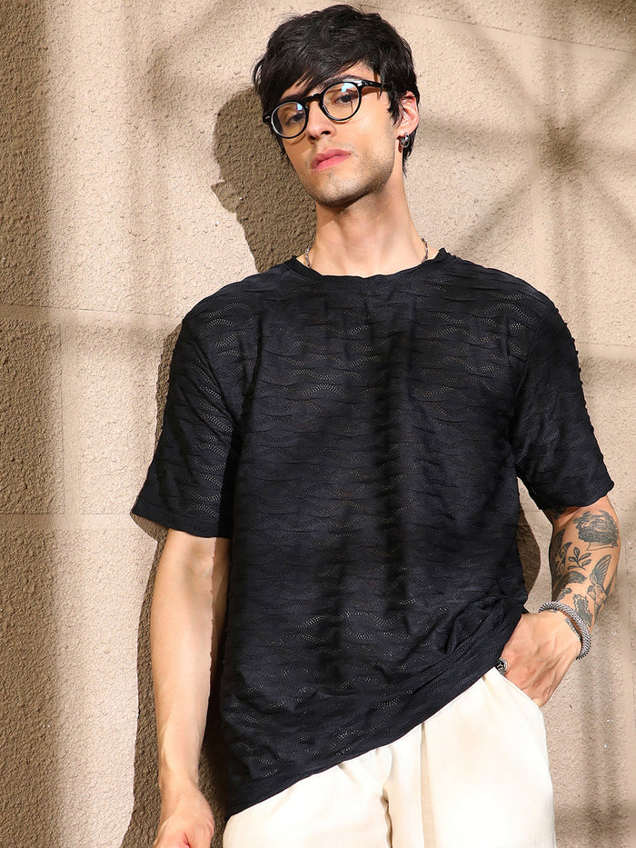 WAVE-TACTILE OVERSIZED T-SHIRT