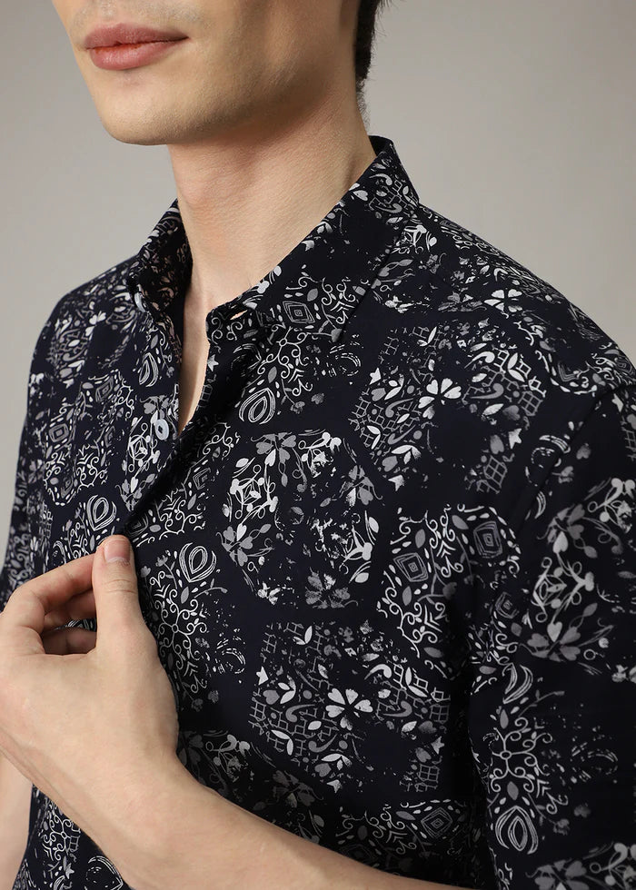 BHAYLA'S FLORA GEO PRINT SHIRT