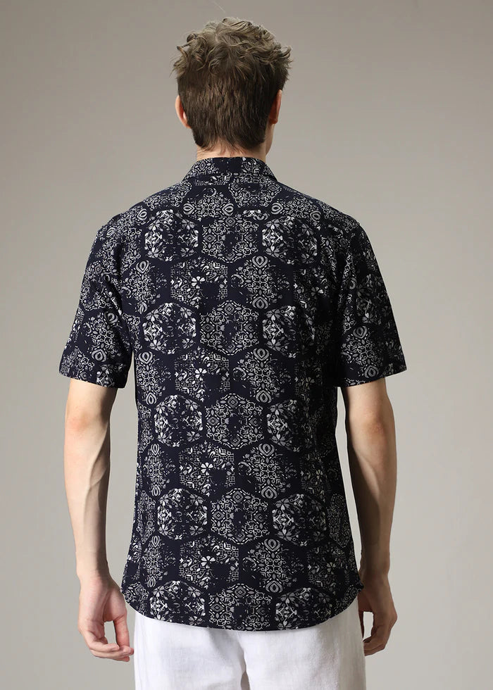 BHAYLA'S FLORA GEO PRINT SHIRT
