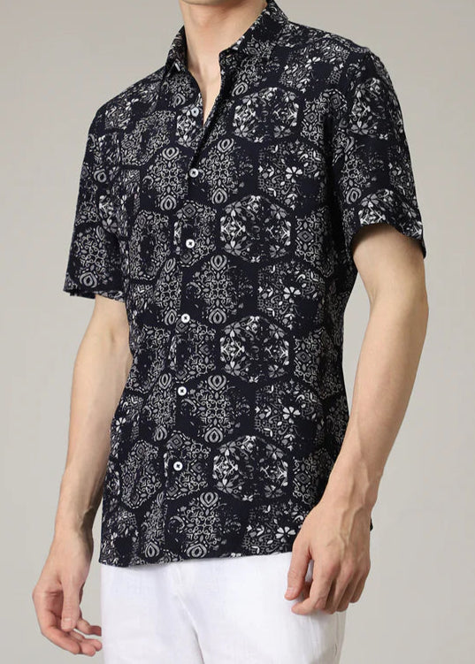BHAYLA'S FLORA GEO PRINT SHIRT