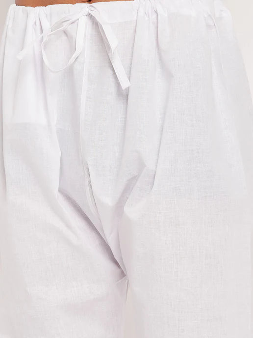 MEN'S ORANGE COTTON KURTA AND WHITE PYJAMA SET