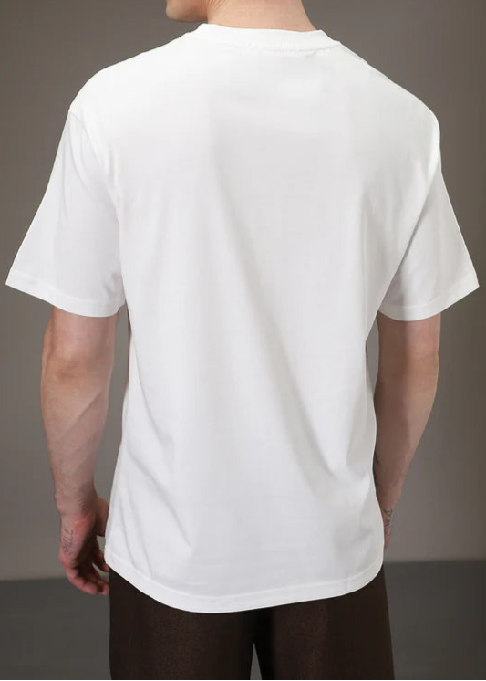 BHAYLA'S WHITE PLAIN BASIC OVERSIZED T-SHIRT