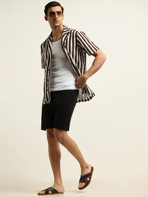 BHAYLA'S BLACK COMFORT-FIT LOUNGE SHORTS