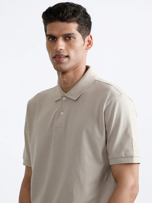 BHAYLA'S BEIGE CLASSIC COLLAR T-SHIRT