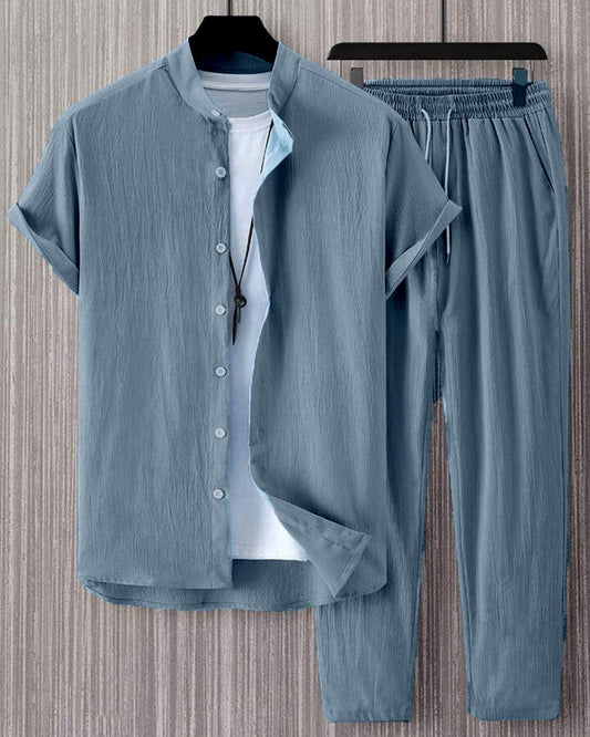 BHAYLA'S MEN'S TWO-PIECE SUMMER OUTFIT IN BLUE