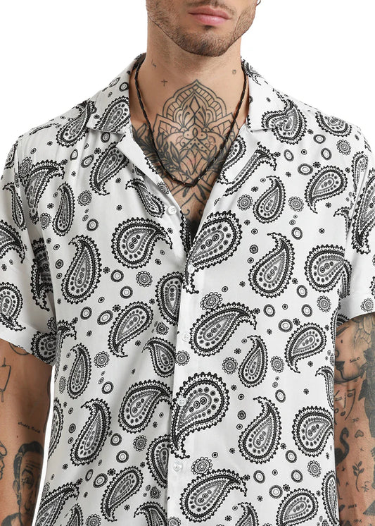 BHAYLA'S ZUBOLO PAISLEY PRINT SHORT SLEEVE SHIRT