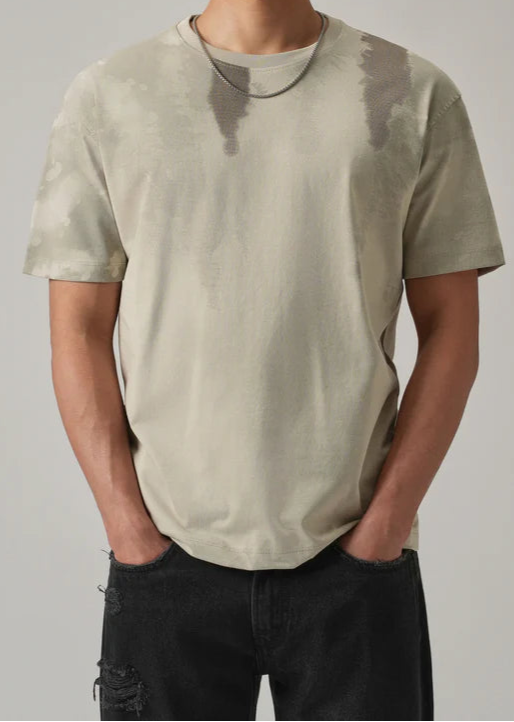 BHAYLA'S BEIGE PRINTED SLIM FIT T-SHIRT